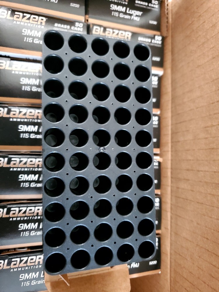 9mm used empty blazer ammo boxes with trays