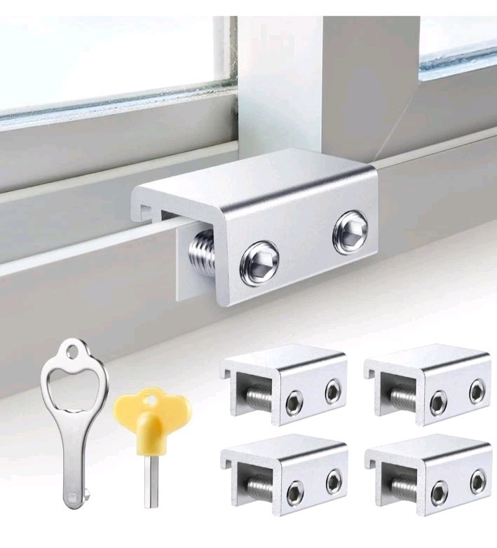 Window Locks 6pcs for Vertical and Horizontal Sliding 2.38" Security