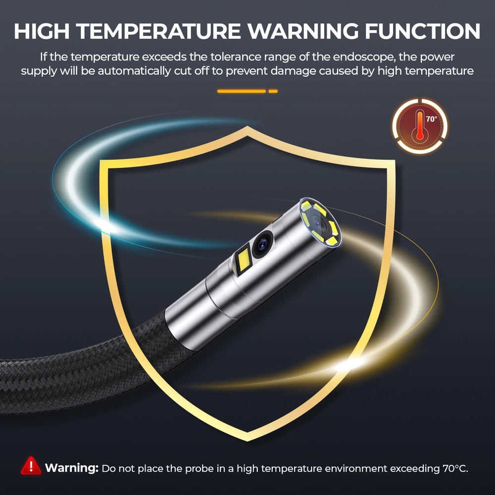 ANCEL AN302 2-Way Articulating Borescope Camera 7 LED Light Industrial Endoscope