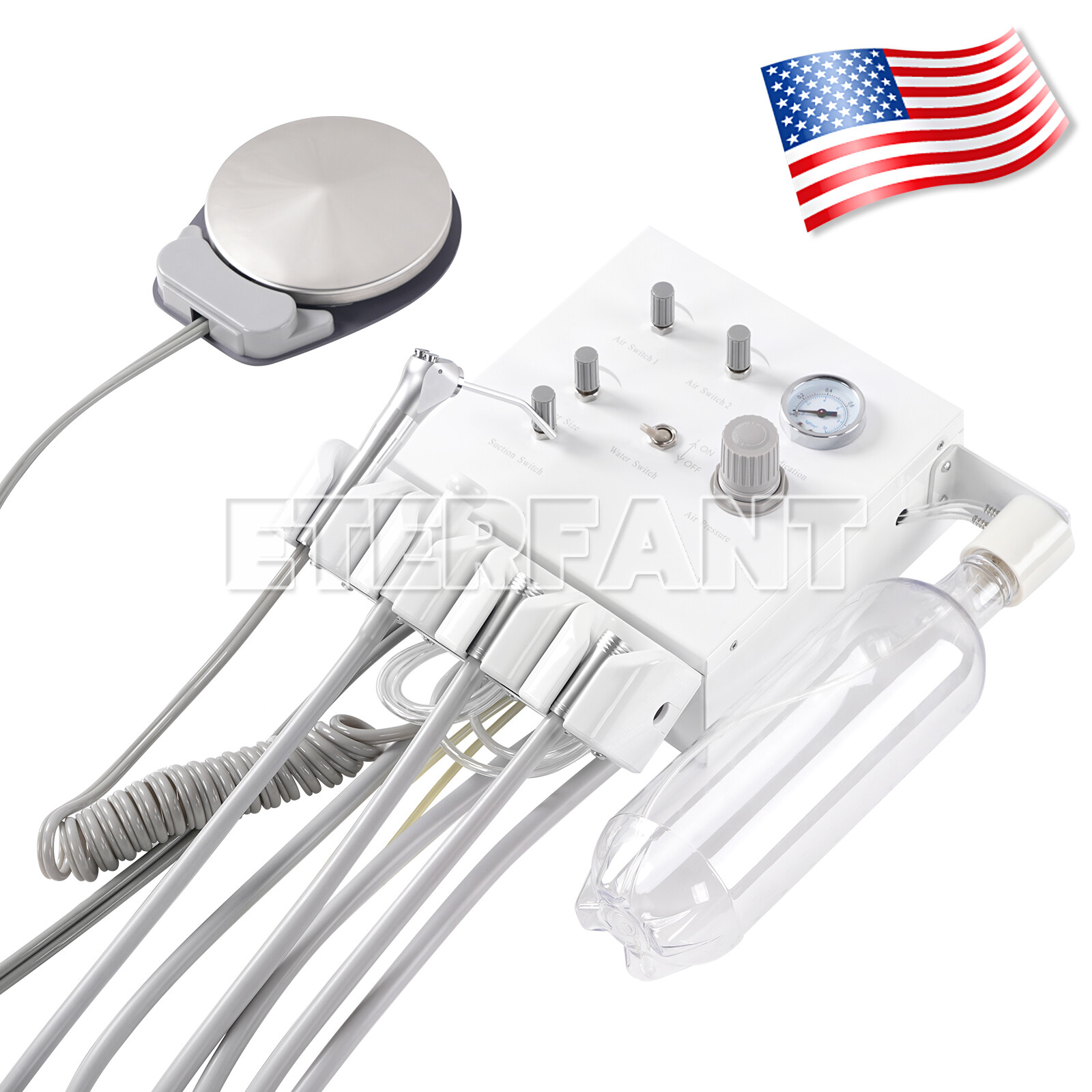 Dental Portable Folding Chair/Unit Air Turbine Dentist LED Exam Light US