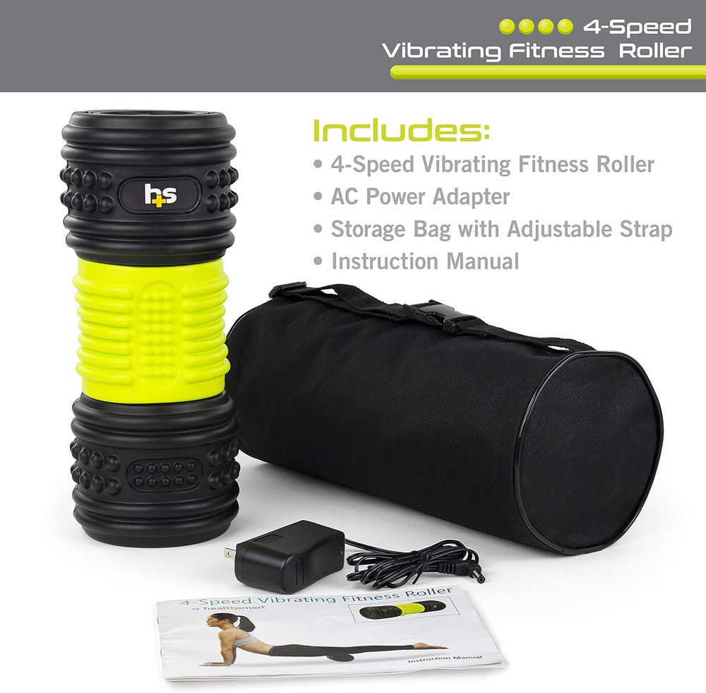 4-Speed Vibrating Exercise Roller Foam FSA/HSA Eligible – Deep Tissue Massage Mu