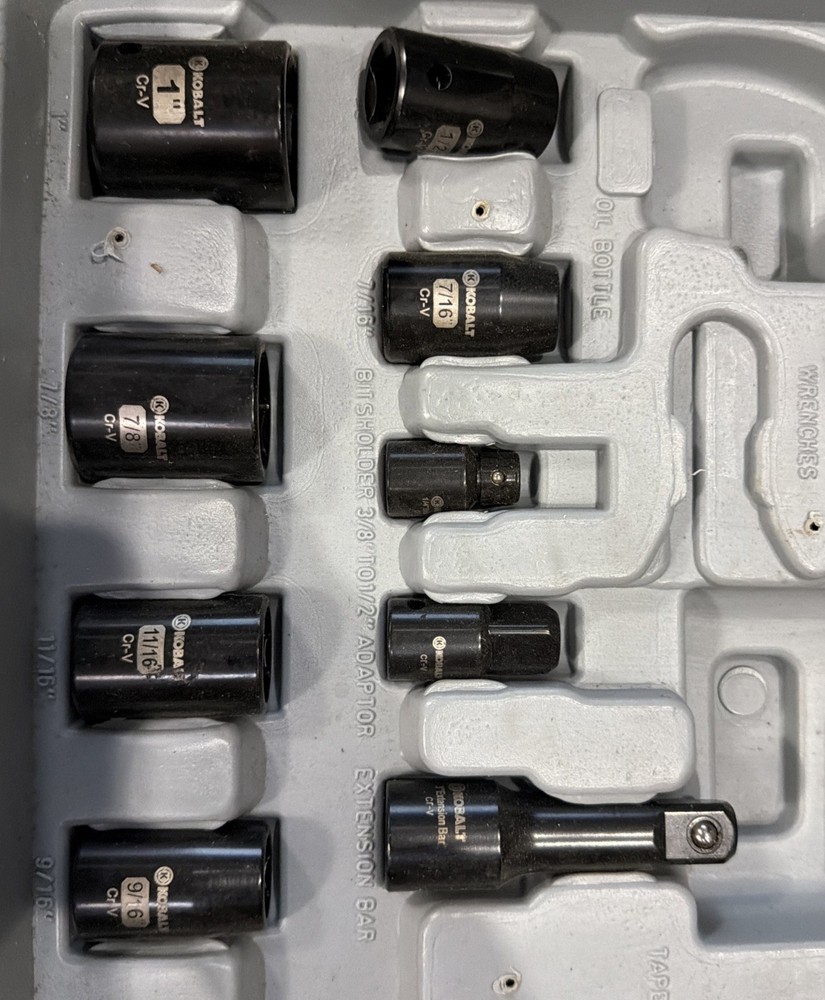 Kobalt Pneumatic Air Tool Kit - Impact Driver Hammer, Rotary- Missing tools