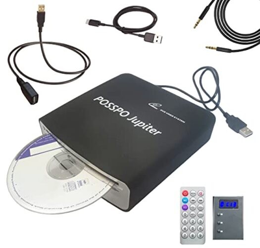 USB CD Player for Car Auto, Portable External CD DVD Player, USB Plug & Jupiter