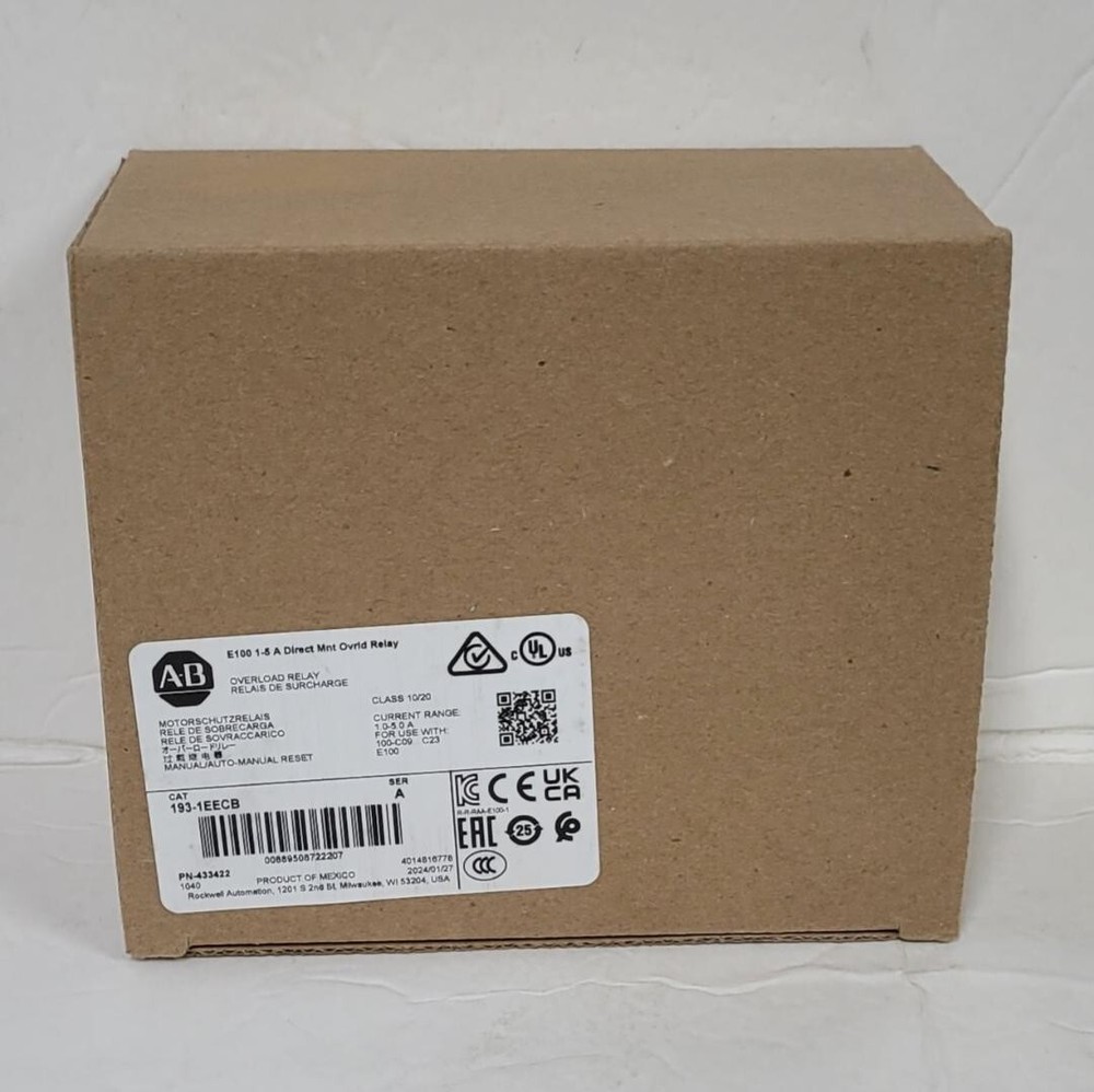 Allen Bradley 193-1EECB Overload Relay, 1-5 Amp range