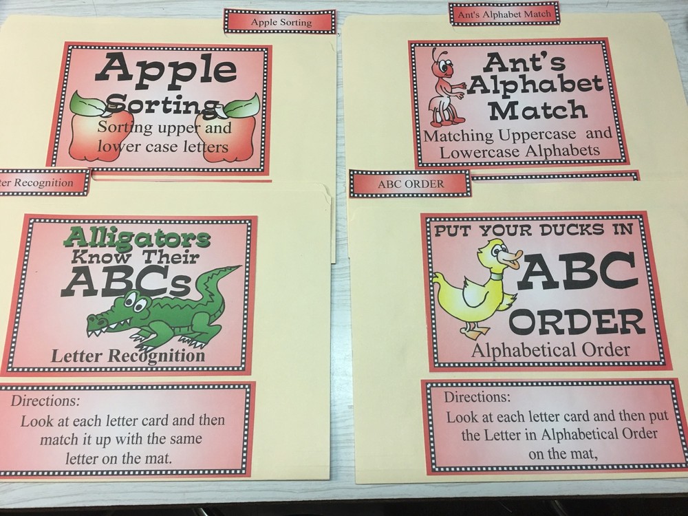 (4) Four Alphabet / Letter File Folder Set - Activity Set -  READING