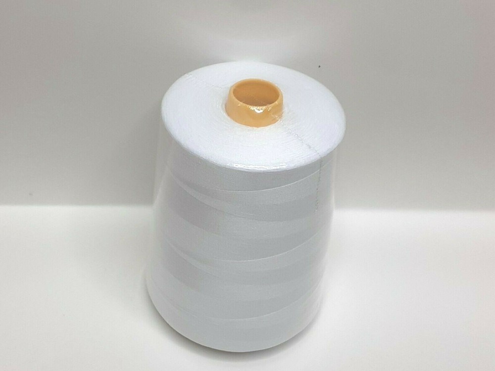 1 Pc. 10000 Each Yards Sewing Machine Polyester Threads overlock Cones White