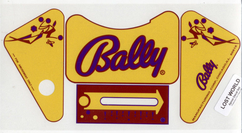Lost World Pinball Machine APRON DECAL SET