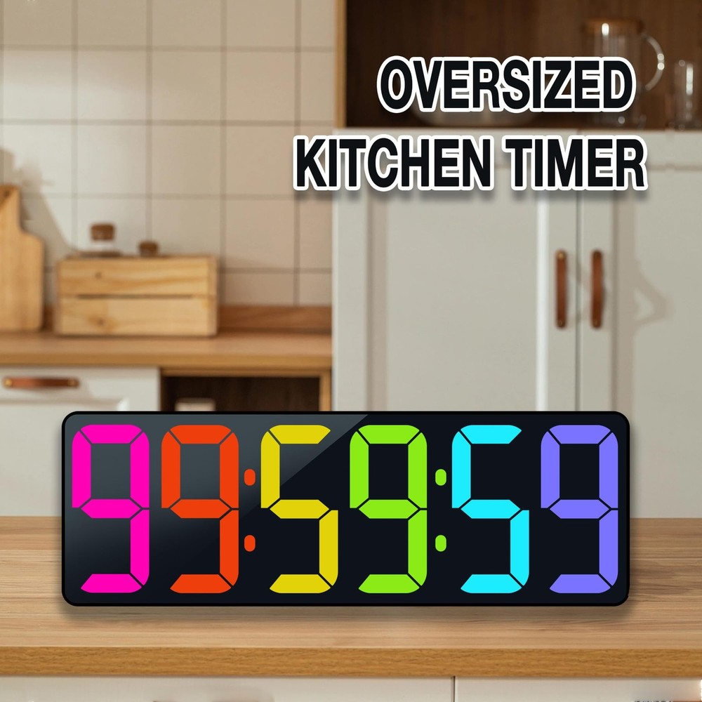 17.2" Large Digital Timer Wall Clock with Remote Control, Count Down Up Digit...