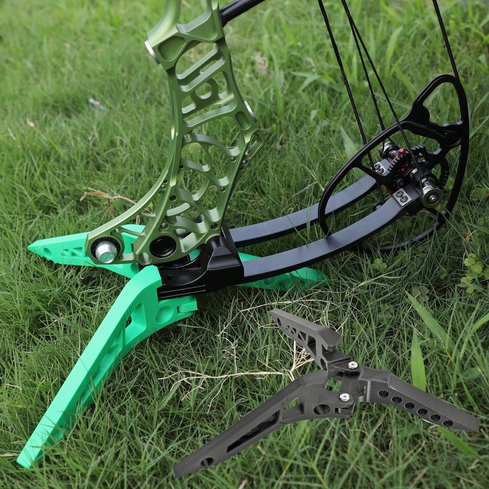 Archery Compound Bow Tripod Stand Holder Kick Rack Support 3D Target Shooting
