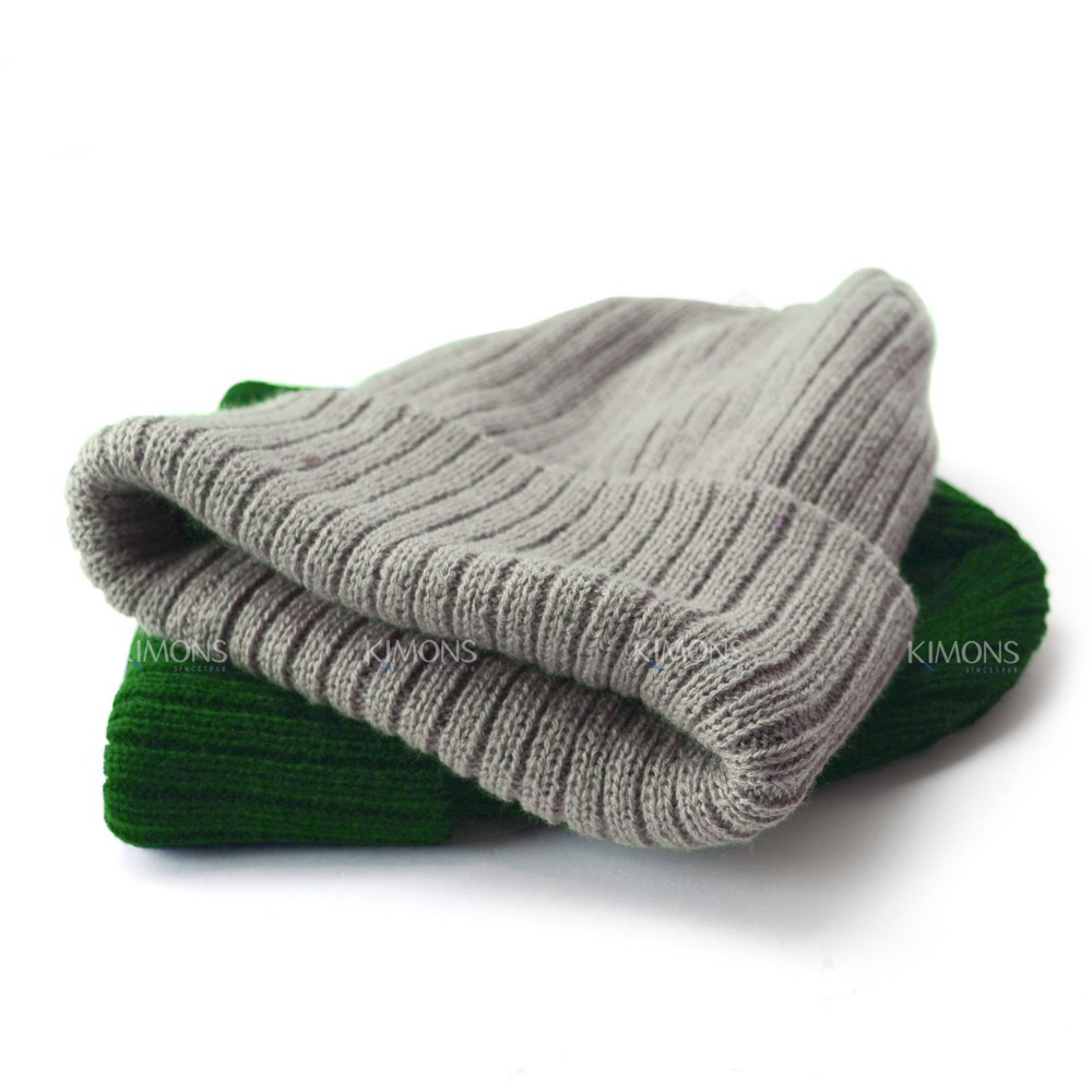 Ribbed Thick Beanie Plain Knit Cuff Ski Cap Skull Hat Warm Solid Color Winter