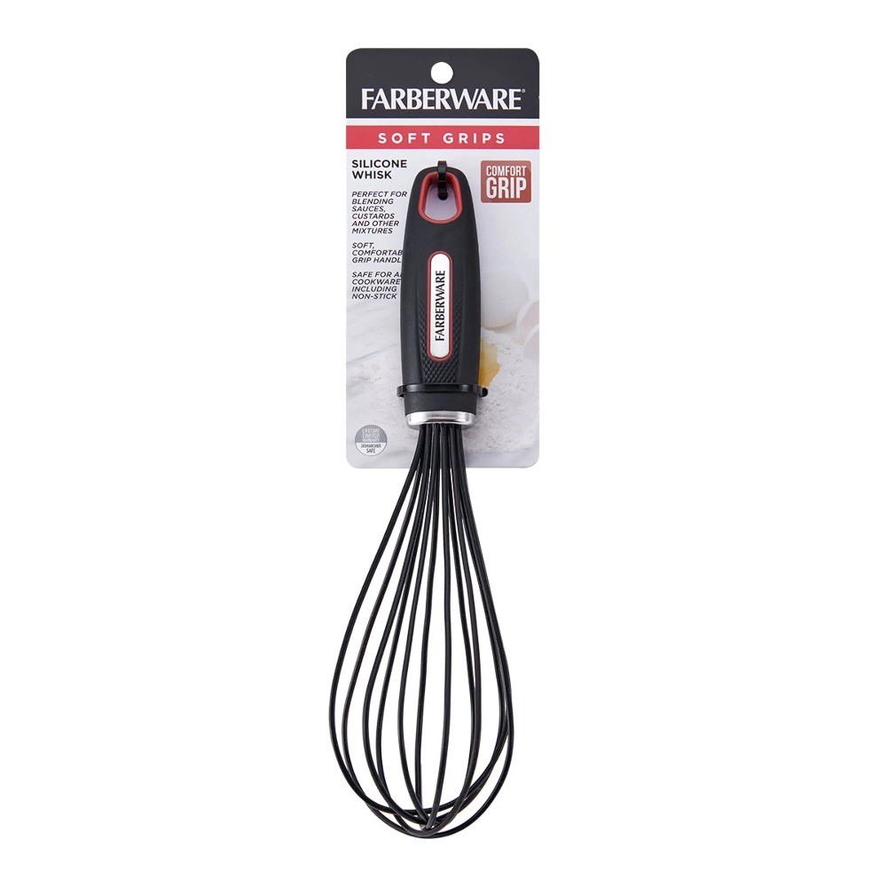 Soft Grip Plastic Whisk in Black