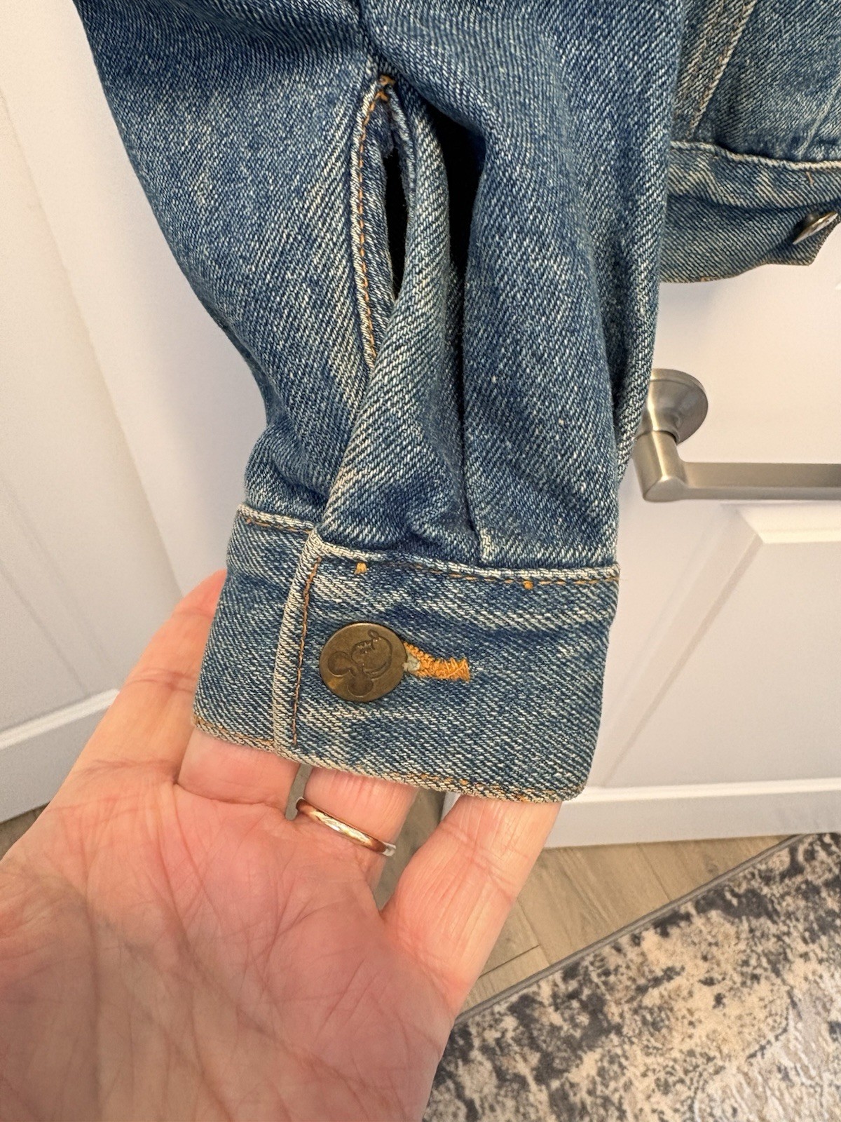 Mickey & Co. VTG Denim Jacket Large Mickey Mouse Embellished Disney Unisex 90