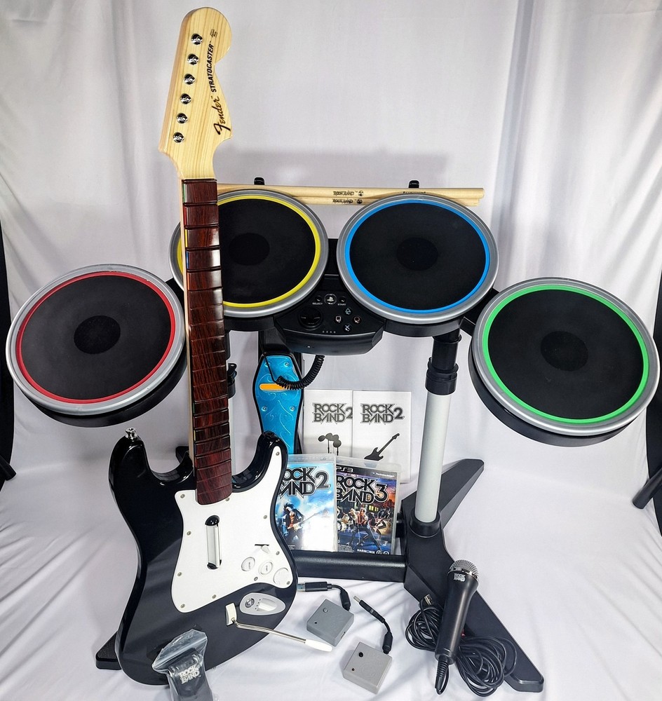 RockBand 2 Special Edition Bundle PS3 Complete Set + RB3 Game-Near Mint