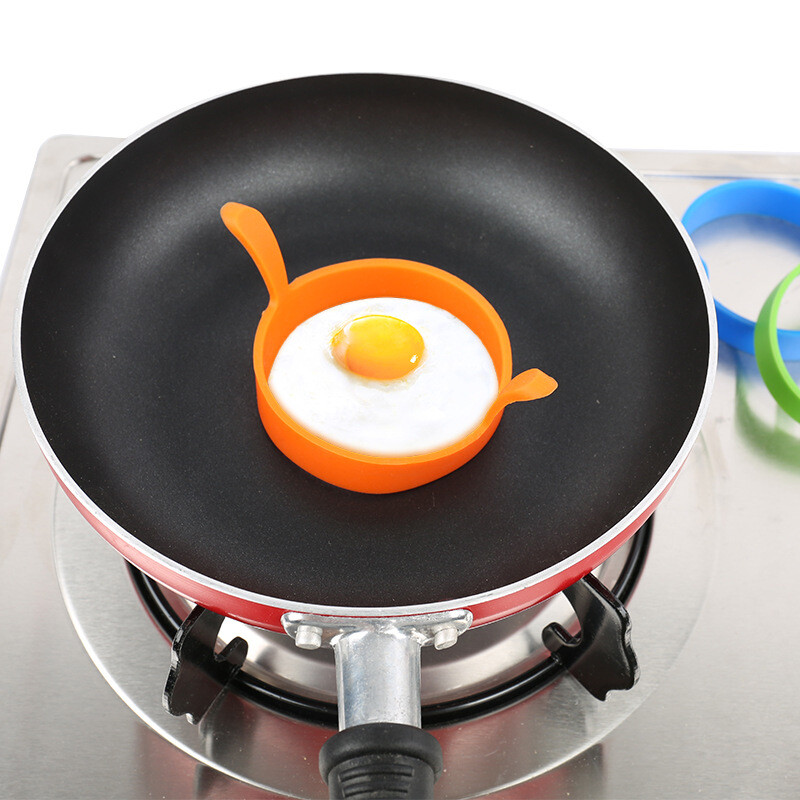 Silicone Round Egg Ring Omelette Fry Egg Mold Pancake Ring Nonstick Kitchen Tool