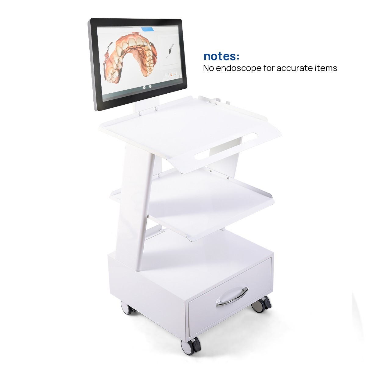 Dental Mobile Medical Cart Instrument Trolley Cabinet w/ Drawer and Power Socket