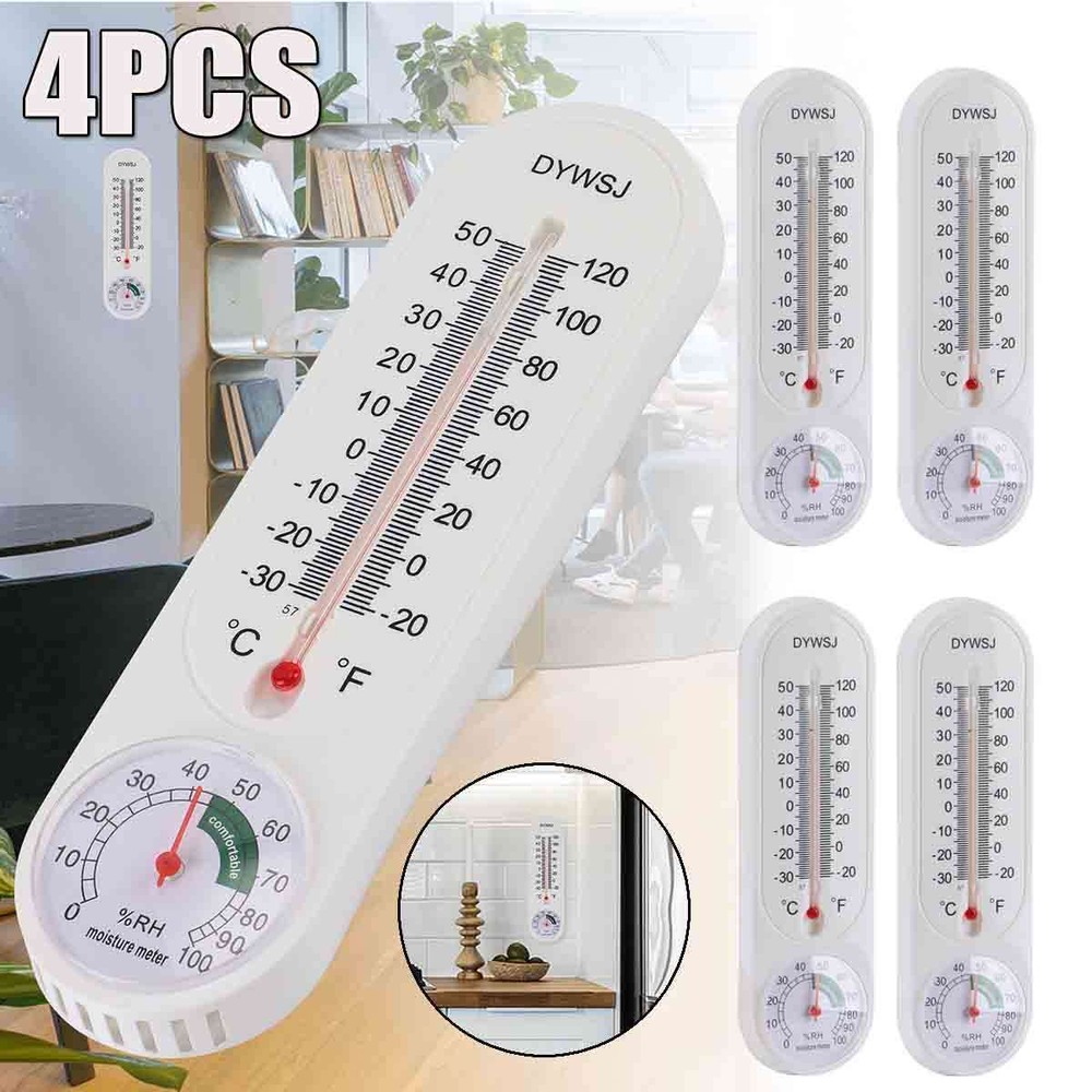 4x Wall Thermometer Hygrometer Humidity Temperature Meter Tester Indoor