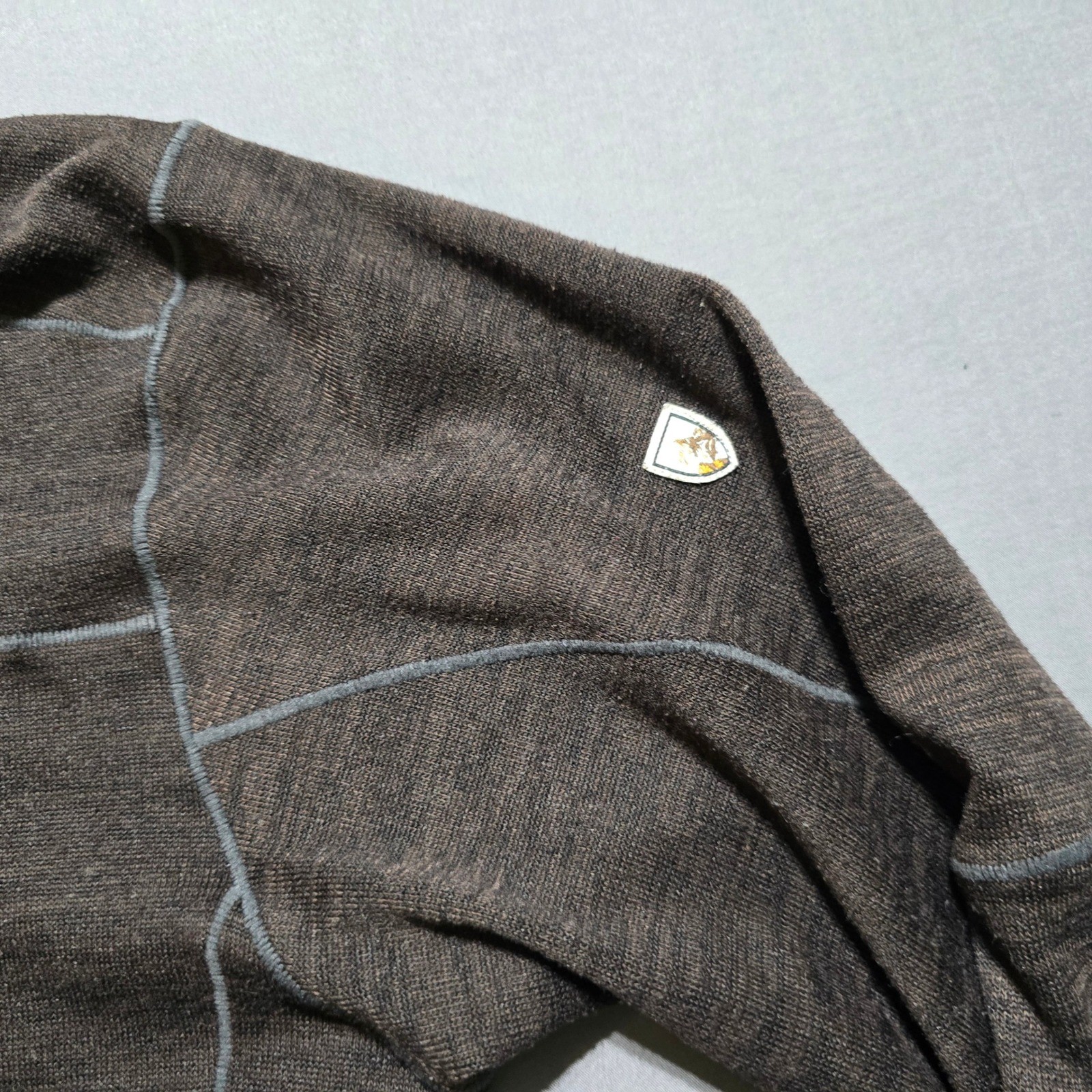 Kuhl Ryzer Mens Long Sleeve 1/4 Zip Fleece Pullover brownOutdoor Hiking medium