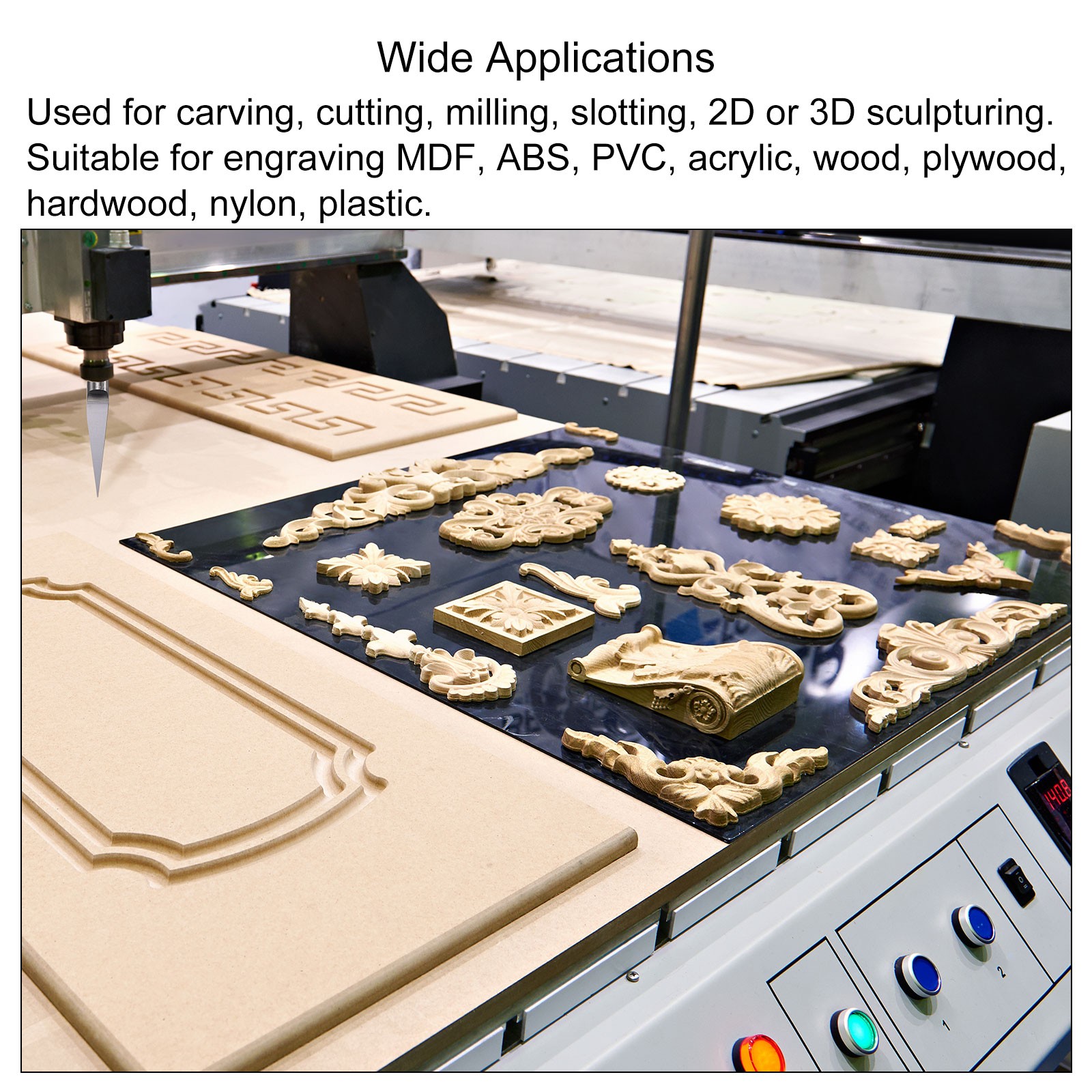 1/8" Shank 0.2mm Tip 30 Degree Solid Carbide Wood Engraving CNC Router Bit 4pcs