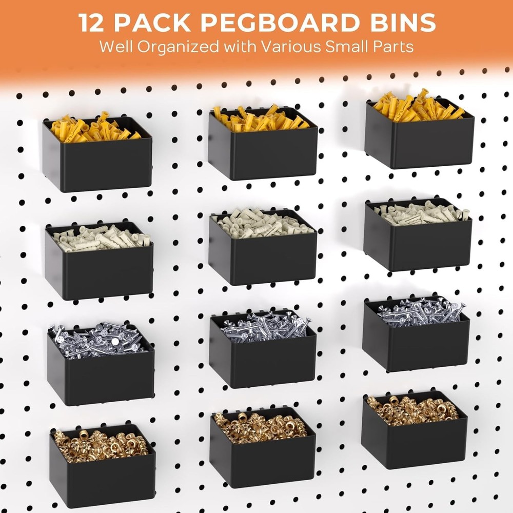 Versatile 278pcs Pegboard Storage Hooks & Bins for Effortless Tool Organization
