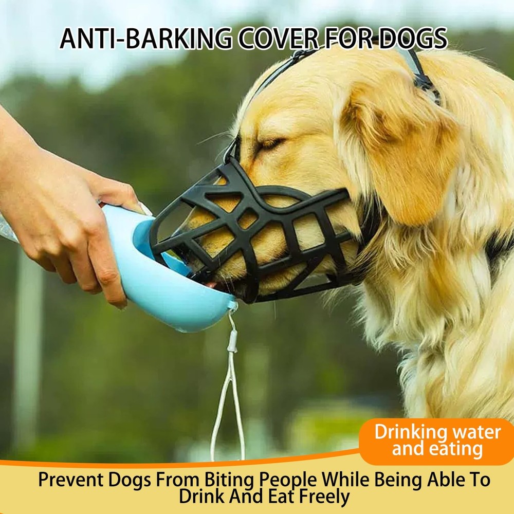 Breathable Dog Muzzle - Adjustable Soft Silicone & Mesh, Escape-Proof Design ...
