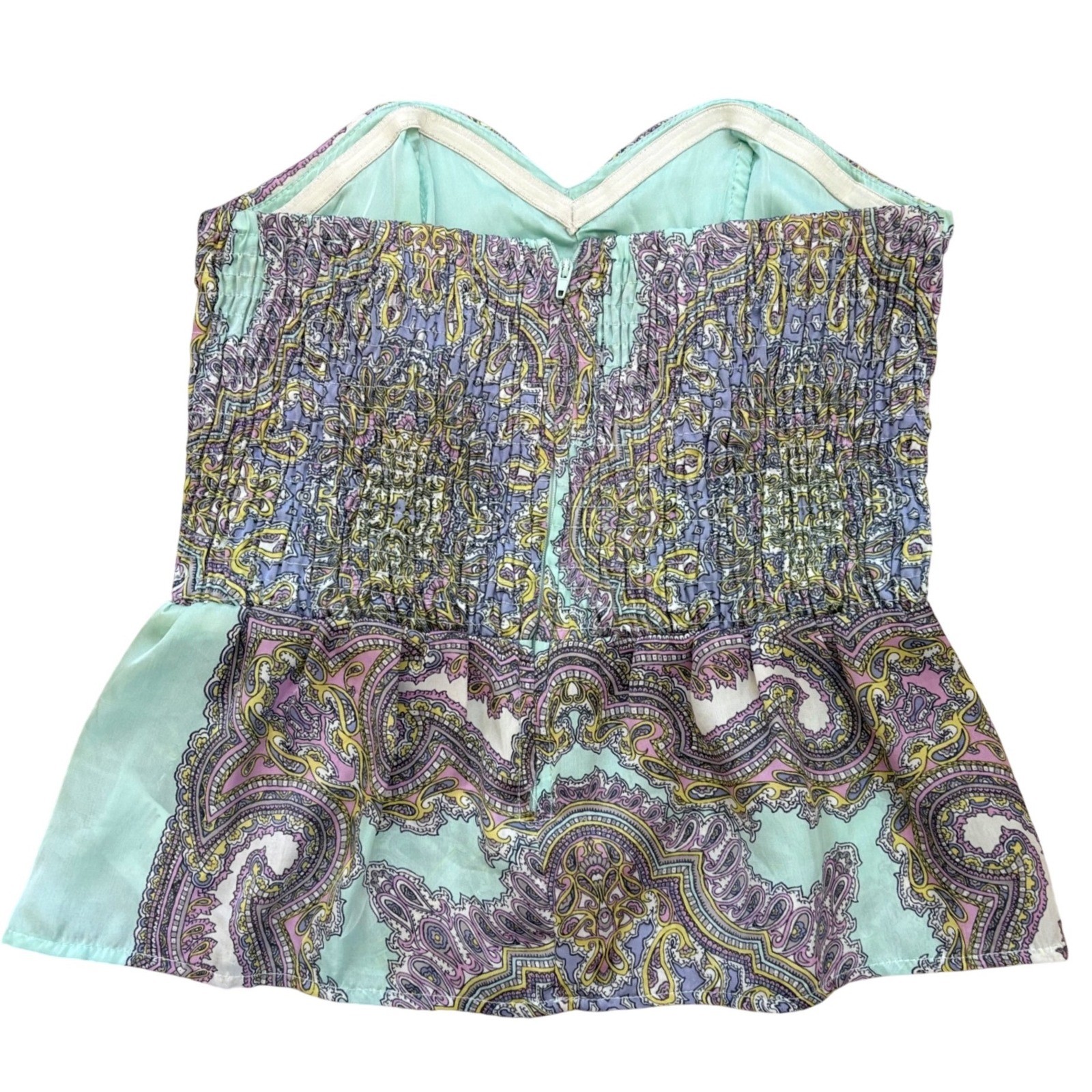 Baby Phat Paisley Bustier Top M Y2K Corset Boho Coquette Fairycore Festival