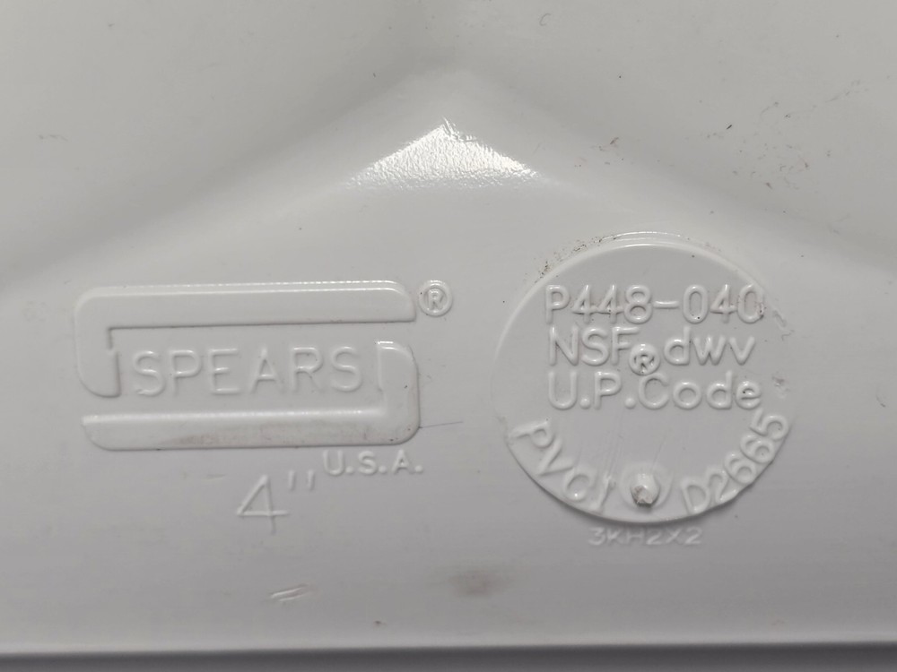 4" PVC DWV 2-WAY CLEANOUT TEE P448-04C SPEARS
