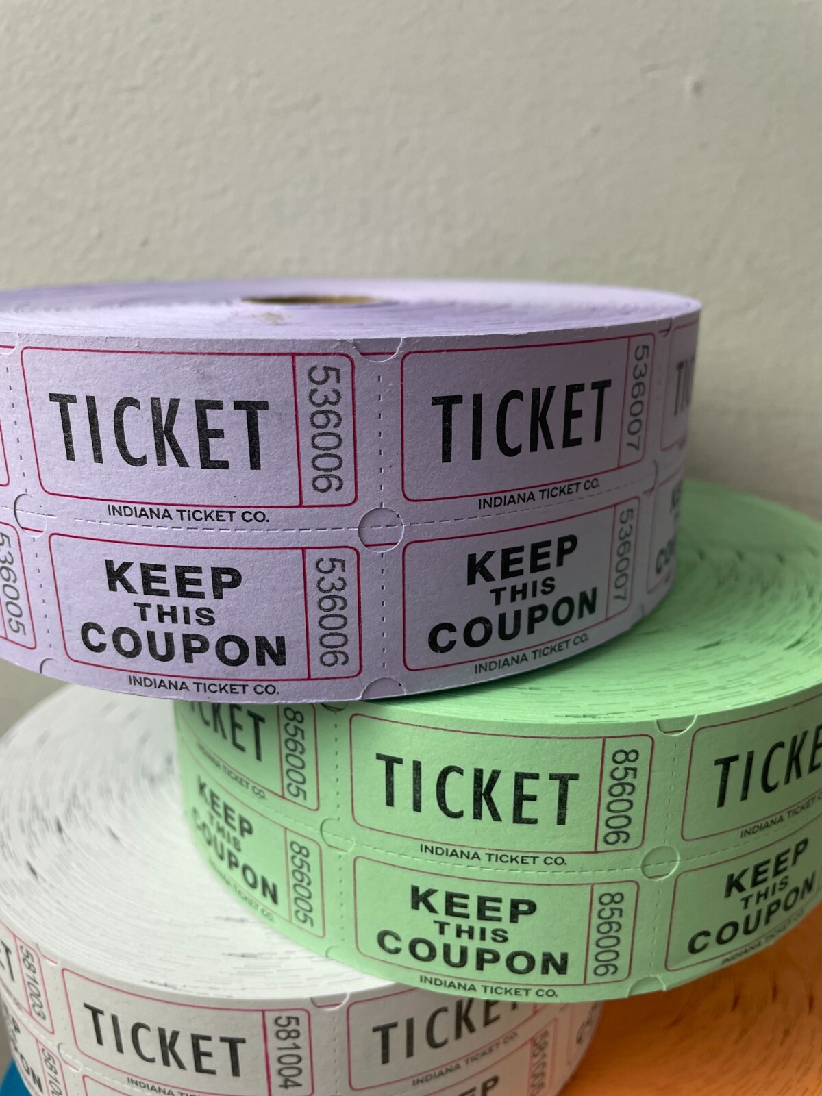 5 Rolls Raffle Tickets 2000 50/50 Double Stub Five Roll Deal 10,000 Fund Raiser