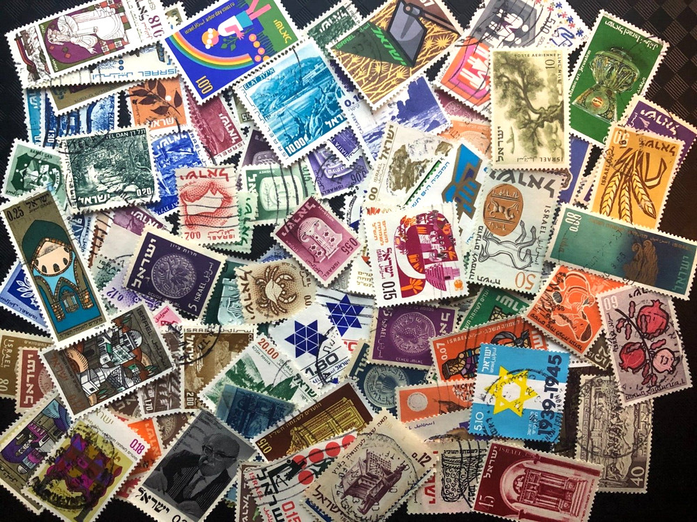 Israel Stamps 100 all different, postally used off paper