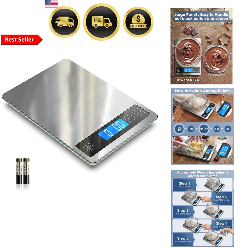 Food Scale Digital Kitchen Scale 22lb Precise Grams Oz Tare Function