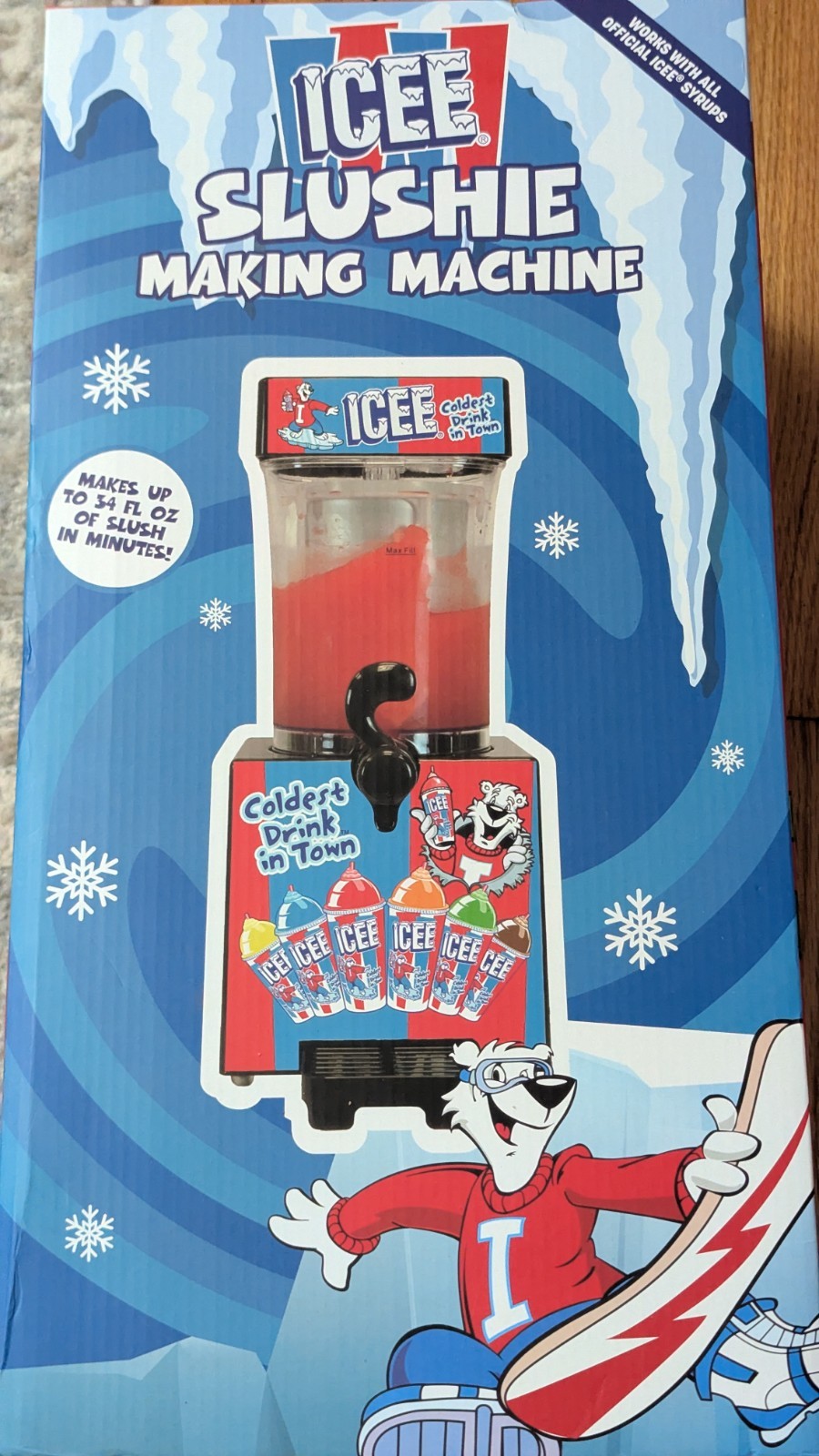 ICEE Home 34 fl oz Capacity Countertop Ice Cold Slushy Machine NEW