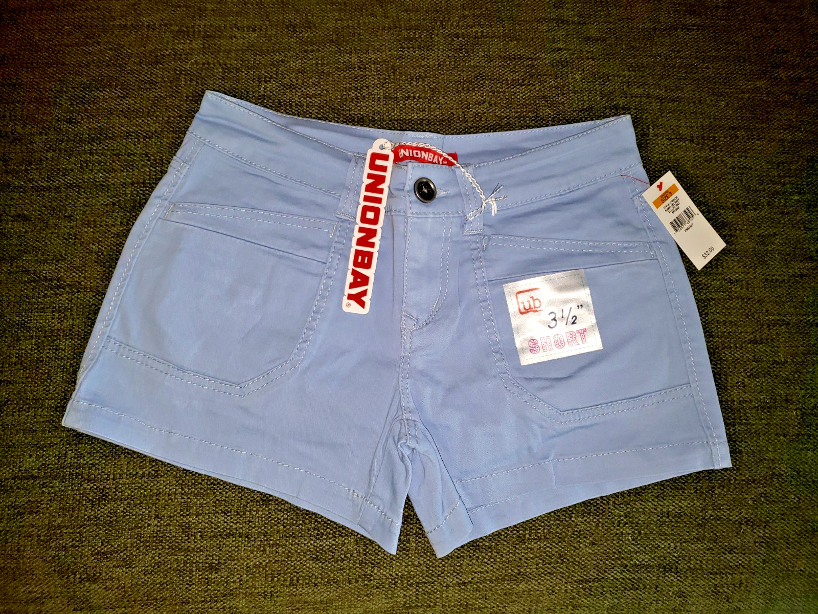 NWT Union Bay Delaney Skyway blue Cargo Shorts Sizes 0, 1, 3 ,5, 7, 9, 11, 13