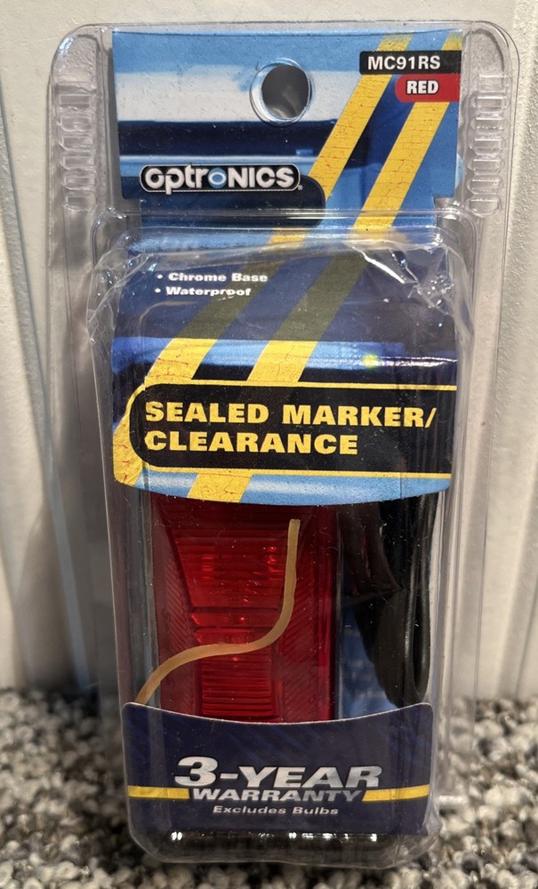 NEW Optronics Sealed Rectangular Marker/Clearance Light Red #MC91RS