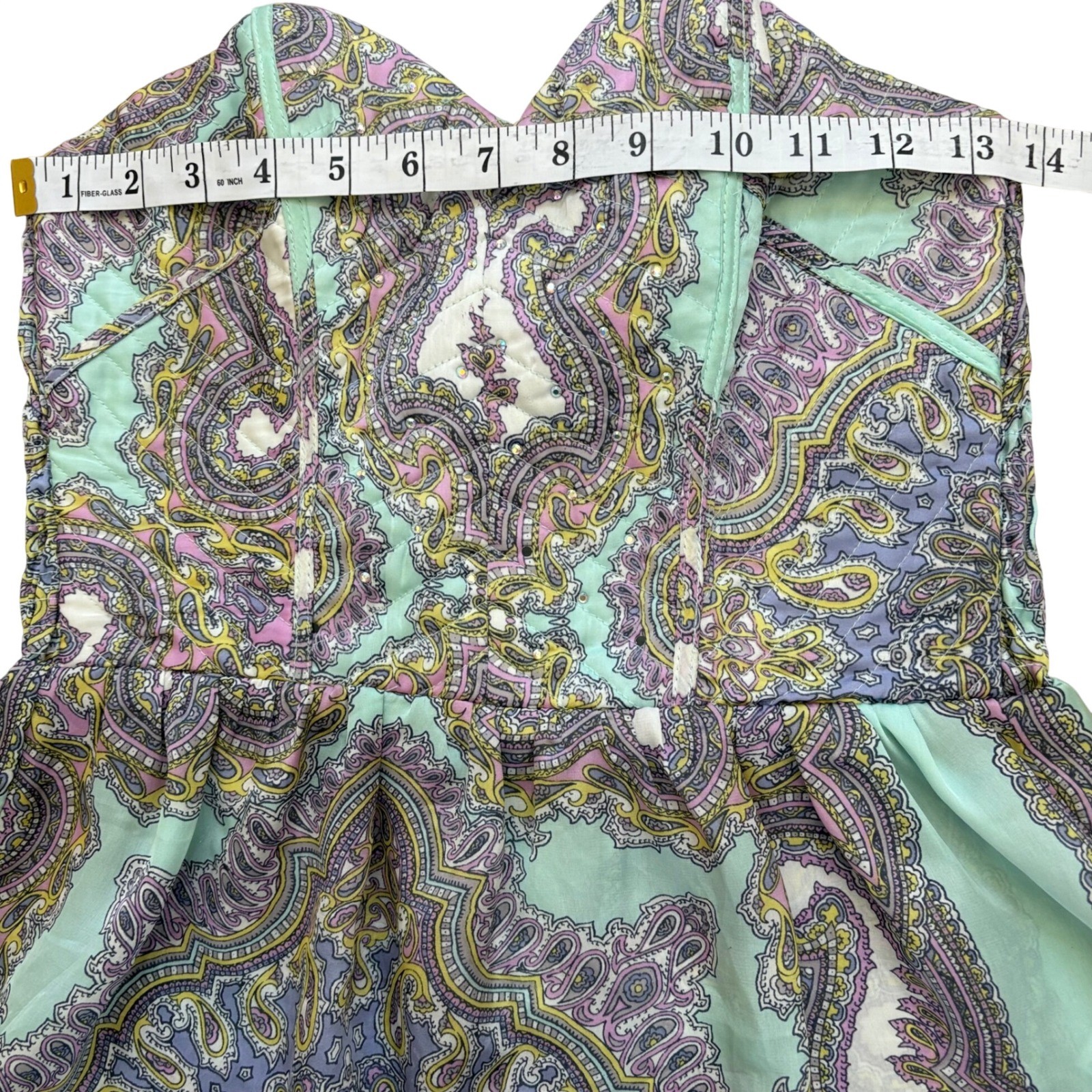 Baby Phat Paisley Bustier Top M Y2K Corset Boho Coquette Fairycore Festival