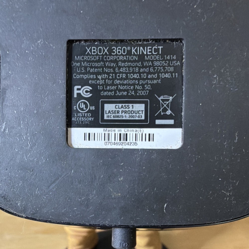 Microsoft Xbox 360 Kinect Model 1414 Motion Sen. Camera Black Wired - Untested