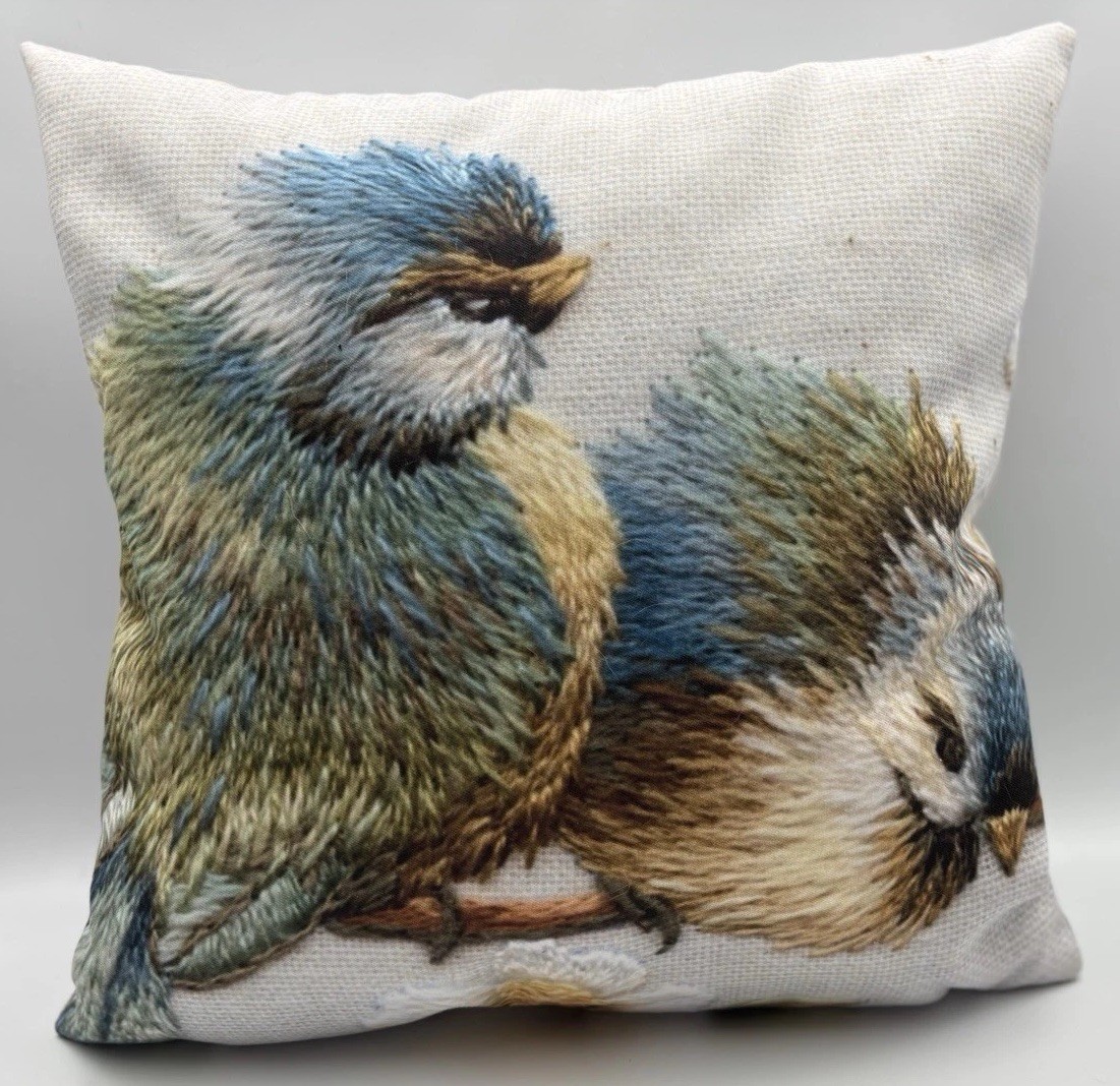TentCraft Bird Throw Pillow Pair 14” Square Zippered Washable Covers Inserts