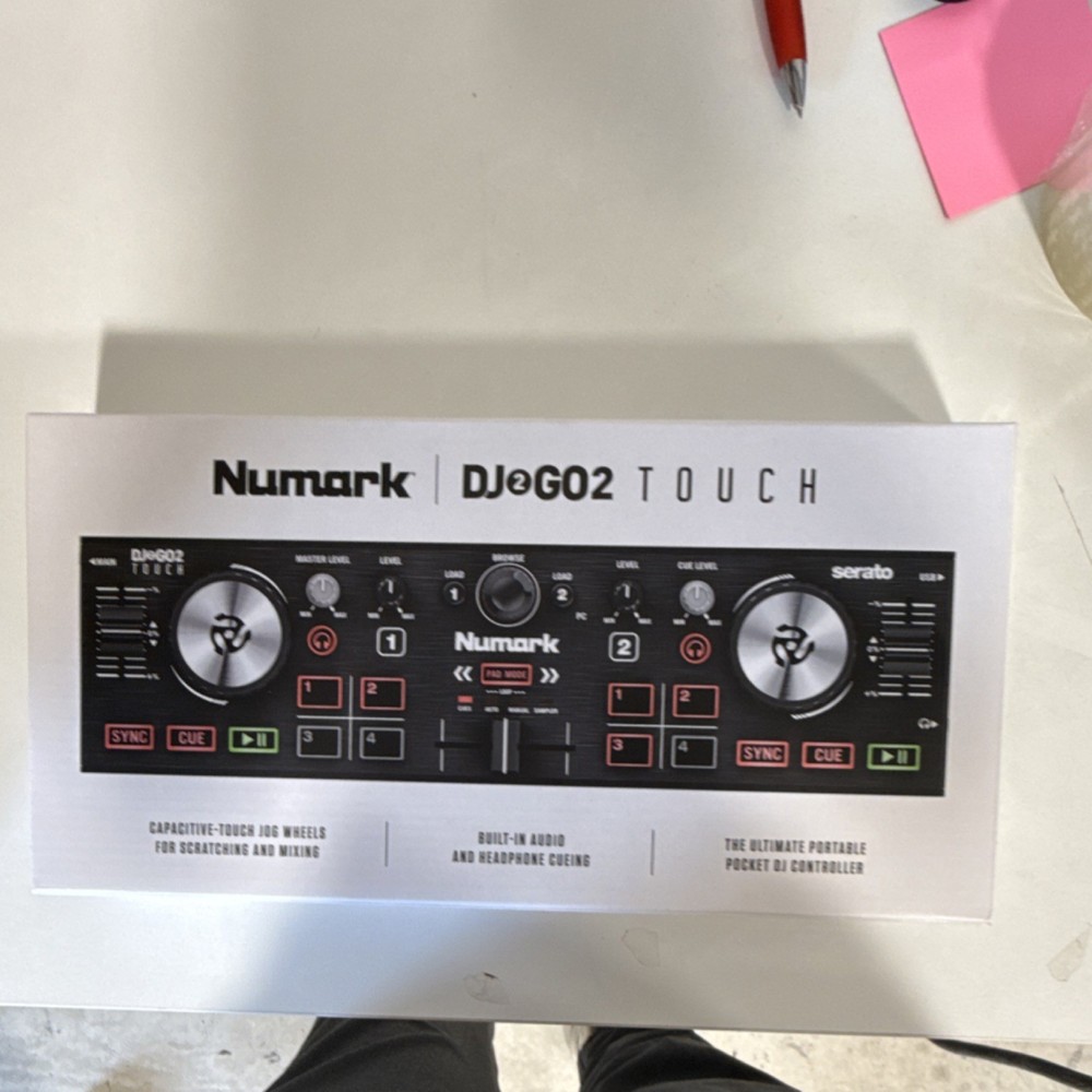 Numark DJ2GO2 Touch Portable DJ Controller w/ Touch Jog, Mixer, Software