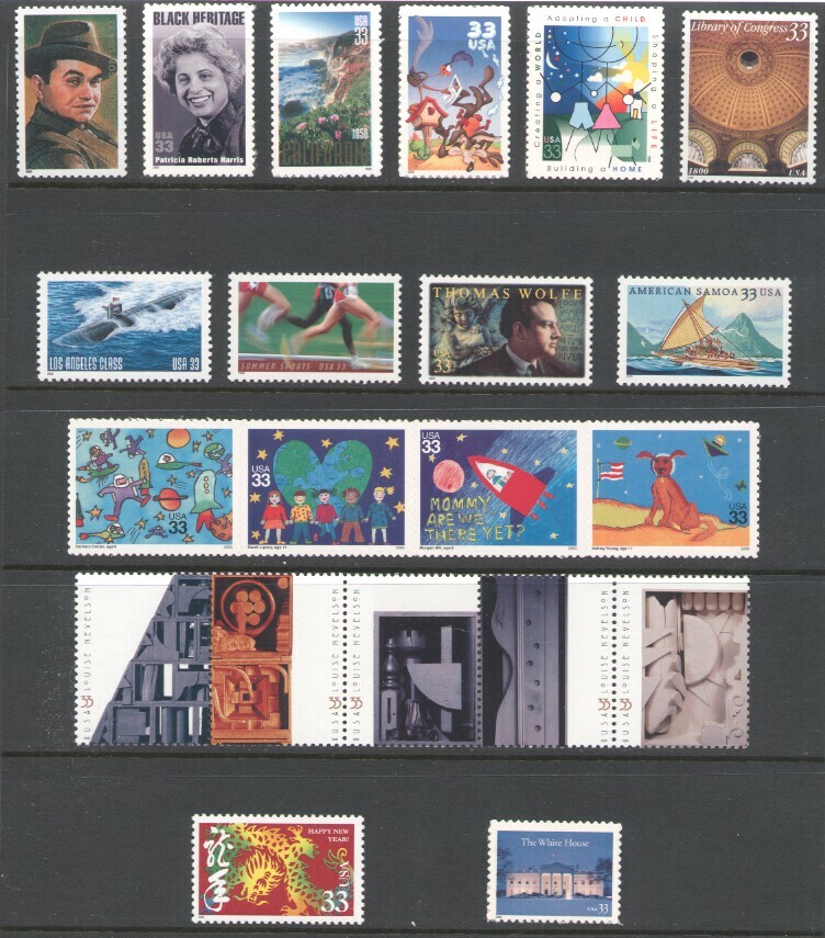 2000 U.S. COMMEMORATIVE YEAR SET *39 STAMPS* MINT-NH