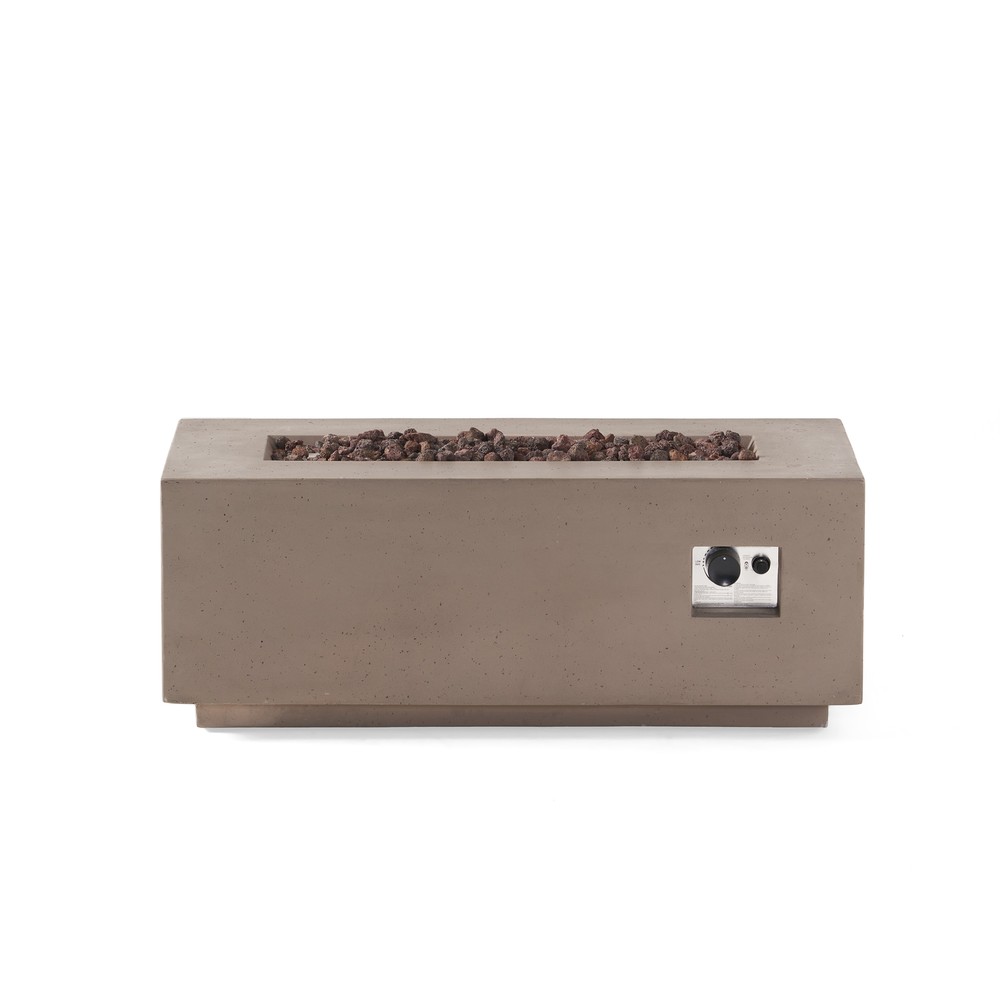 40" Outdoor 40,000 BTU Rectangular Magnesium Oxide Concrete Propane Fire Pit