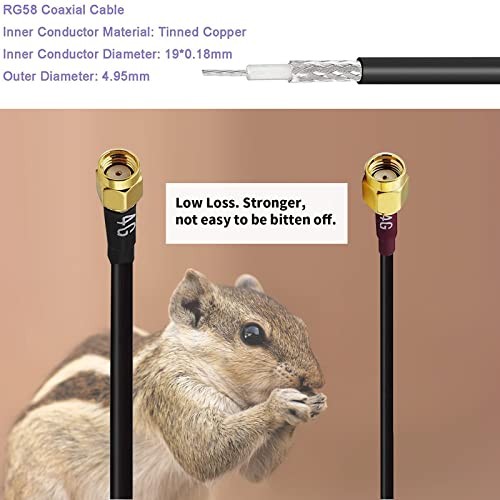 4G LTE Cellular Trail Camera Antenna with 10ft Low Loss Thicker Cable for
