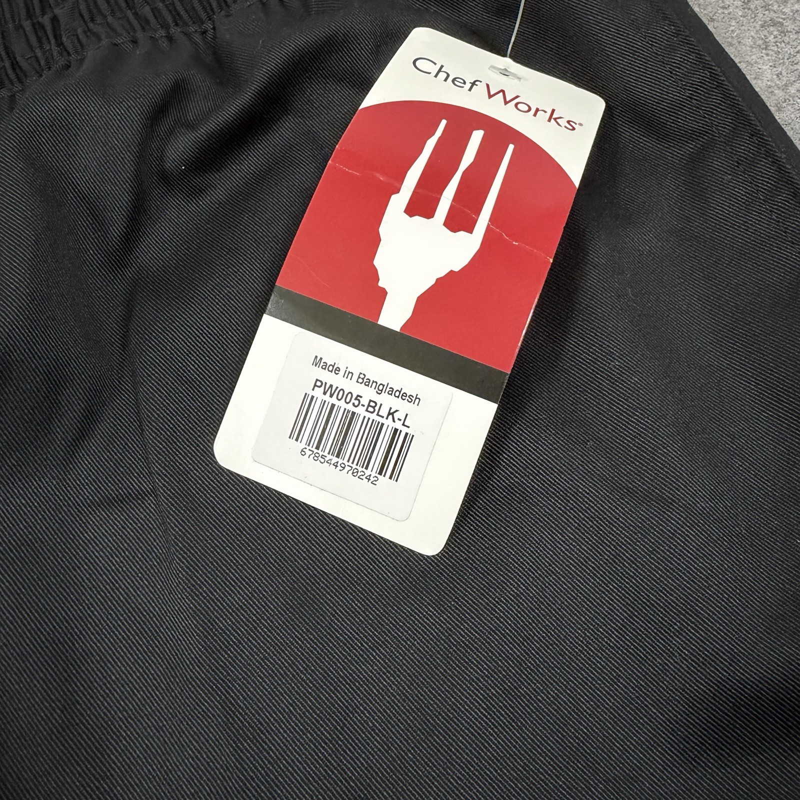 Chef Works Lightweight Slim Pants Men's Size Large (Actual Fits 35x32) Black NWT