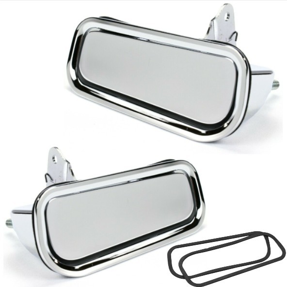 1969-82 Corvette Outside Exterior Door Handles PREMIUM + Gaskets PAIR Open C3