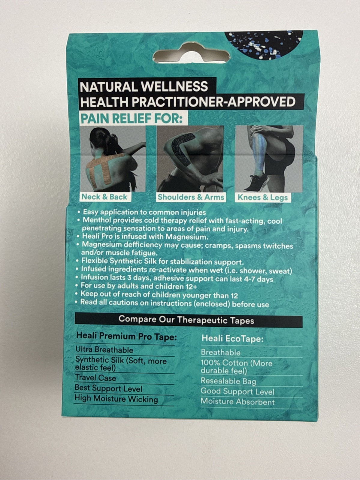 Heali Kinesiology Tape with Magnesium and Menthol, 20 Pcs Precut Strips, K Ta...