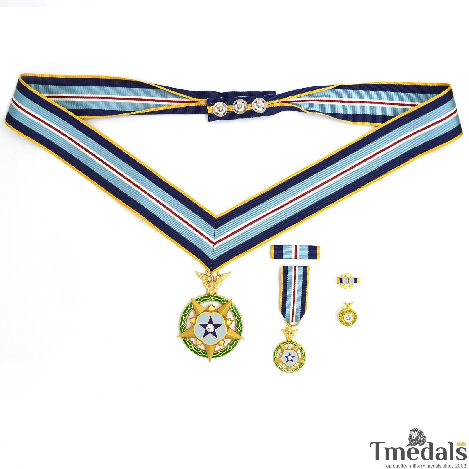 Cased U.S. USA Space Medal of Honor MOH silk Neckribbon Order to Astronaut  Rare