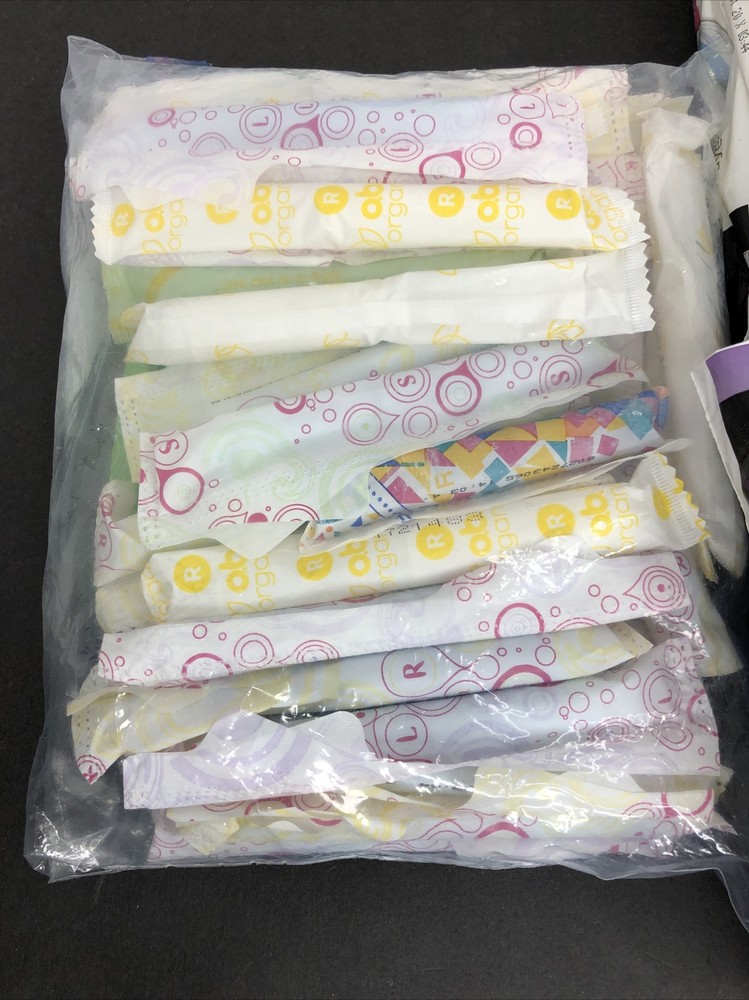 Lot Kotex Pads 66 Regular Security Overnight Tampons 39 Assorted Open Packaging