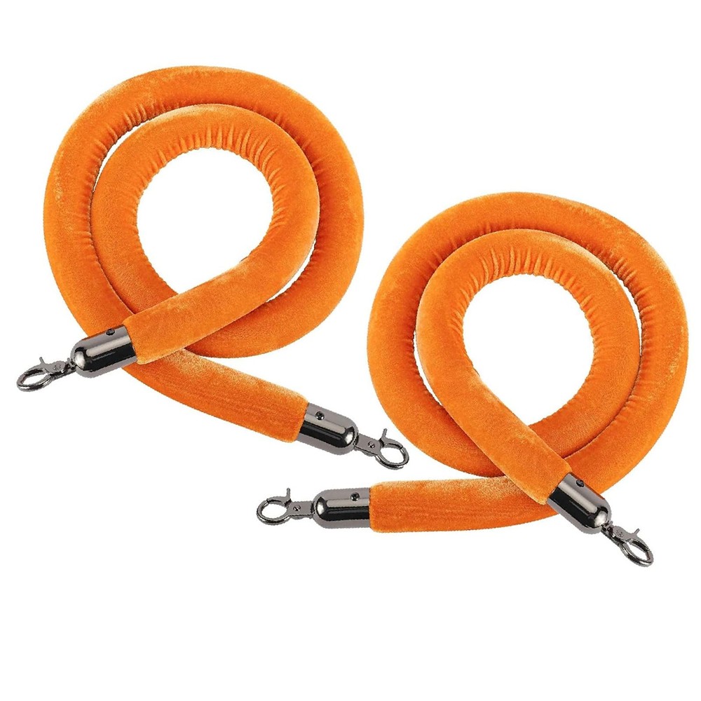 2Pack 5Ft Velvet Rope with Hooks Crowd Control Stanchion Post Queue Line Barrier