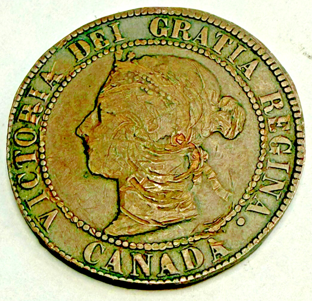 1886 Canada Large Cent Coin (KM.#7)