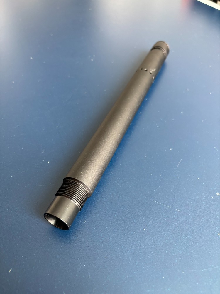 Ported Matte Black Threaded Paintball Barrel 11"