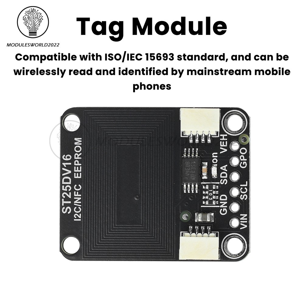 ST25DV16K I2C RFID Dynamic Tag Module Compatible with STEMMA QT/Qwiic Interface