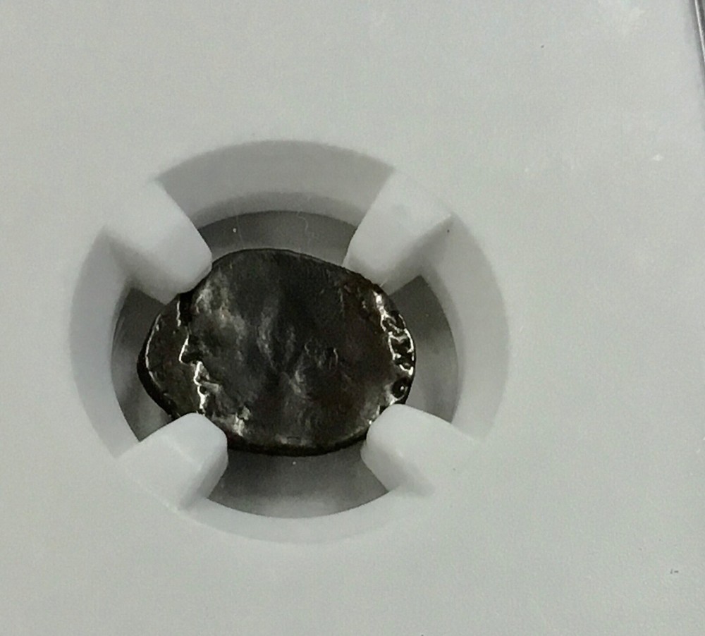 ANCIENT ROME CONSTANS AE4 BI-NUMMUS NGC VF INCUSE BROCKAGE ERROR elliptical