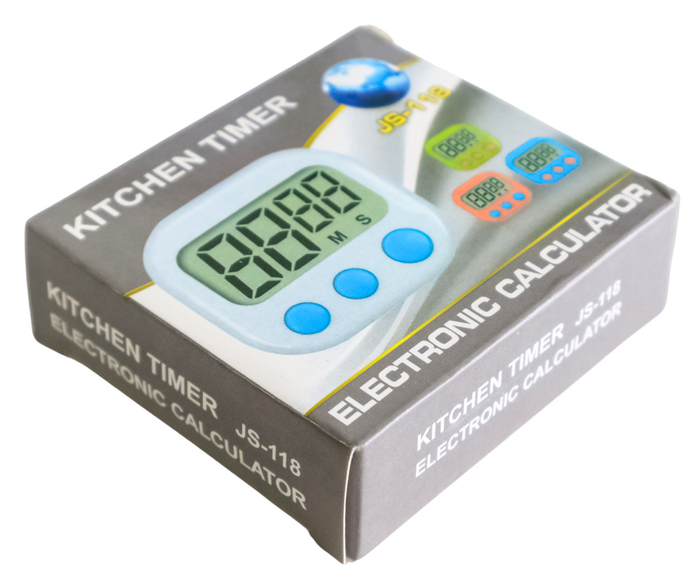 JS-118 Digital Kitchen Timer – Magnetic Countdown Clock with Loud Alarm – Black